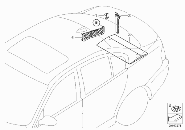 Доосн.баг.отделения местами хранения для BMW E90N 318i N43 (схема запчастей)