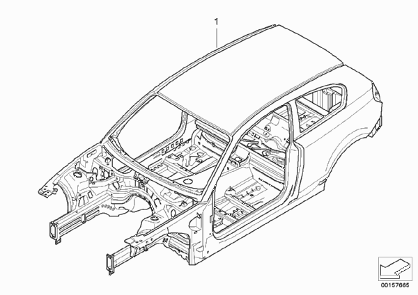 Каркас кузова для BMW E81 116i 2.0 N43 (схема запчастей)
