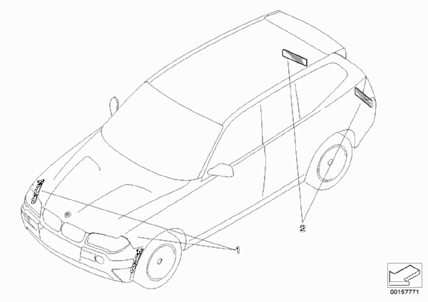 Отражатель для BMW E70N X5 50iX N63 (схема запчастей)