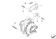 Элементы крепления генератора 130 А для BMW R50 One D W17 (схема запасных частей)
