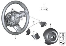 Спортивное рулевое колесо с НПБ для BMW R60 Cooper SD N47N (схема запасных частей)