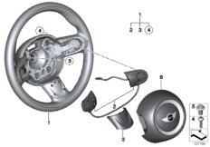 Многофункц.спортив.рулевое колесо с НПБ для BMW R56 Coop.S JCW N14 (схема запасных частей)