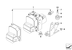 Гидроагрегат DSC/ЭБУ/кронштейн для BMW E38 L7 M73N (схема запасных частей)