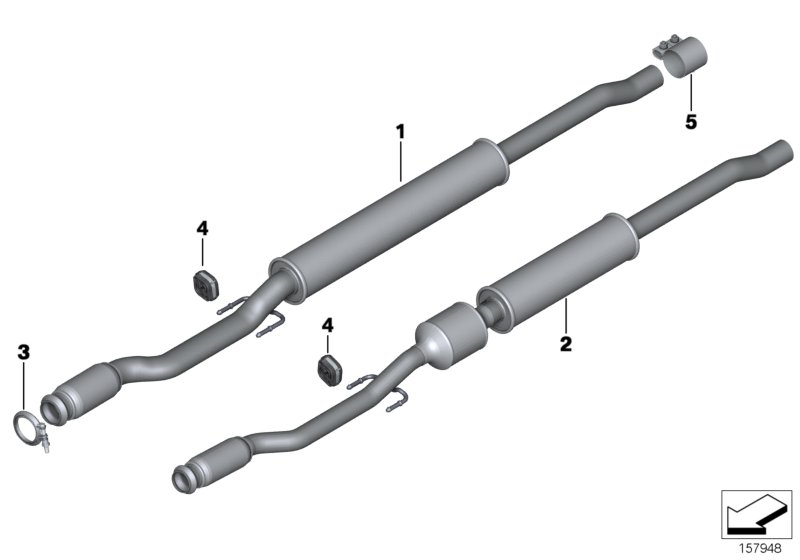 Катализатор/передний доп.глушитель для BMW R58 Cooper N16 (схема запчастей)