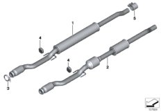 Катализатор/передний доп.глушитель для BMW R56 Coop.S JCW N14 (схема запасных частей)
