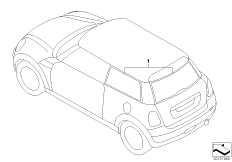 Солнцезащитная пленка для MINI R53 Cooper S W11 (схема запасных частей)