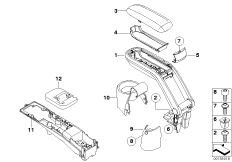 Дооснащение подлокотником Пд для BMW R56 Cooper D W16 (схема запасных частей)