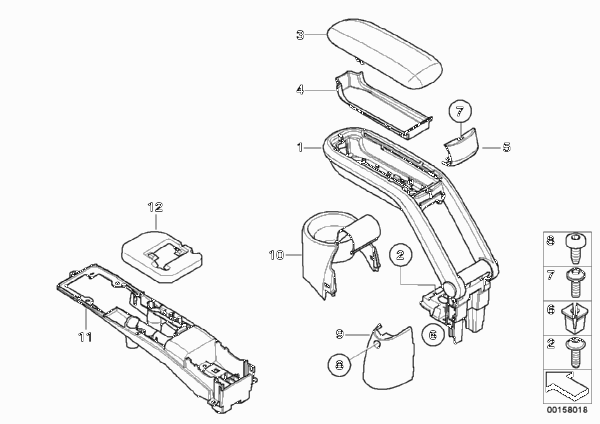 Дооснащение подлокотником Пд для MINI R56 Cooper N12 (схема запчастей)