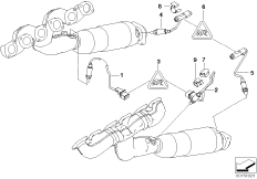 Лямбда-зонд/дополнительные элементы для BMW E66 760Li N73 (схема запасных частей)
