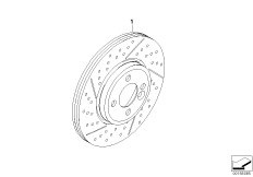 Тормозной диск переднего колеса с отв. для BMW R56N Cooper S N18 (схема запасных частей)