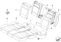Набивка и обивка базового сиденья Зд для BMW E70 X5 M S63 (схема запасных частей)