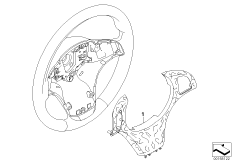 Крышка рулевого колеса, дерево для BMW E83N X3 3.0d M57N2 (схема запасных частей)