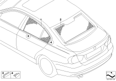 Солнцезащитная штора для BMW E92N 330i N53 (схема запасных частей)
