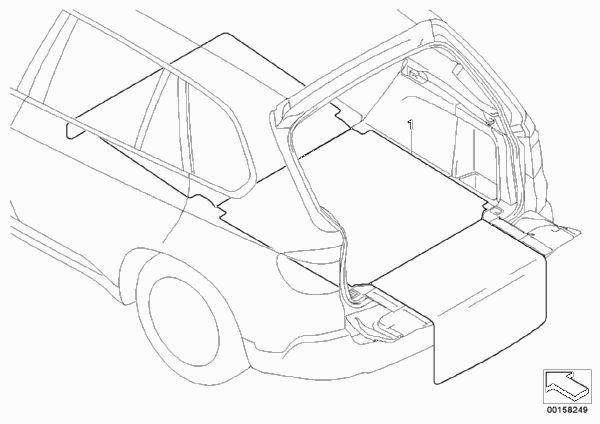 Двухсторонний мат багажного отделения для BMW E83 X3 2.5i M54 (схема запчастей)