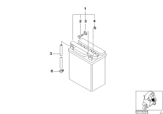 Аккумуляторная батарея для MOTO C1N C1 200 (0192) 0 (схема запасных частей)
