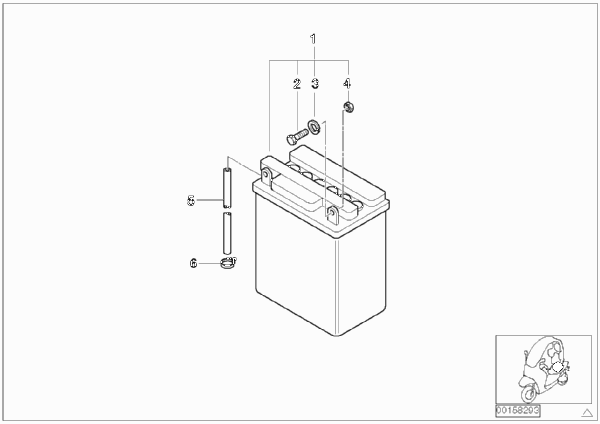 Аккумуляторная батарея для BMW C1N C1 200 (0192) 0 (схема запчастей)