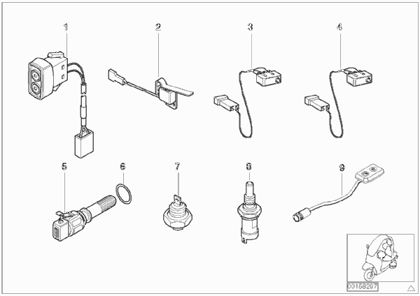 Различные переключатели для BMW C1N C1 200 (0192) 0 (схема запчастей)