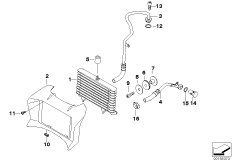 Масляный радиатор/трубопровод масл.рад. для BMW K27 R 1200 R 06 (0378,0398) 0 (схема запасных частей)