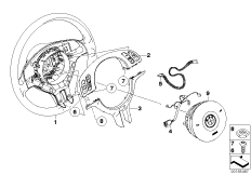 Спорт.рул.кол.с НПБ Smart MF/Dekorcover для BMW E39 525i M54 (схема запасных частей)