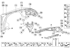 Крыло Пд/дополнительные элементы для BMW E70 X5 4.8i N62N (схема запасных частей)