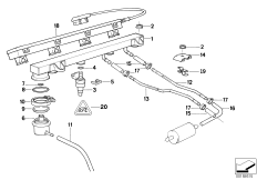 Клапаны/трубопроводы системы впрыска для BMW E30 318is M42 (схема запасных частей)