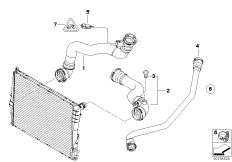 Водяной шланг системы охлаждения для BMW E85 Z4 3.0i M54 (схема запасных частей)