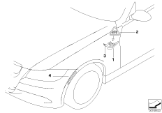 Дополнительный указатель поворота для BMW E93 330i N53 (схема запасных частей)