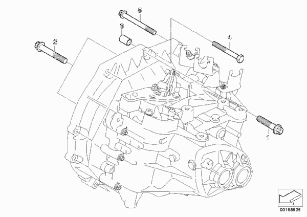 Крепление коробки передач для BMW R55N Cooper N16 (схема запчастей)