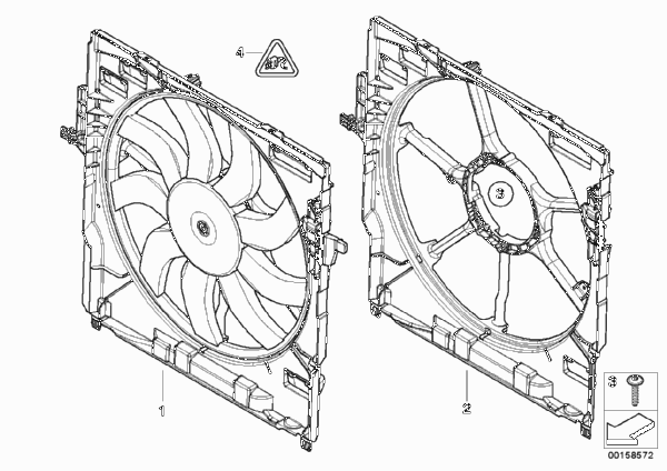 кожух вентилятора для BMW F11N 520dX B47 (схема запчастей)