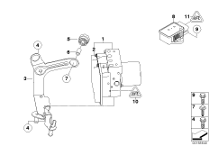 Гидроагрегат DSC/ЭБУ/кронштейн для BMW E63N 650i N62N (схема запасных частей)