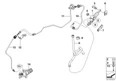Привод управления сцеплением для BMW R52 Cooper S W11 (схема запасных частей)