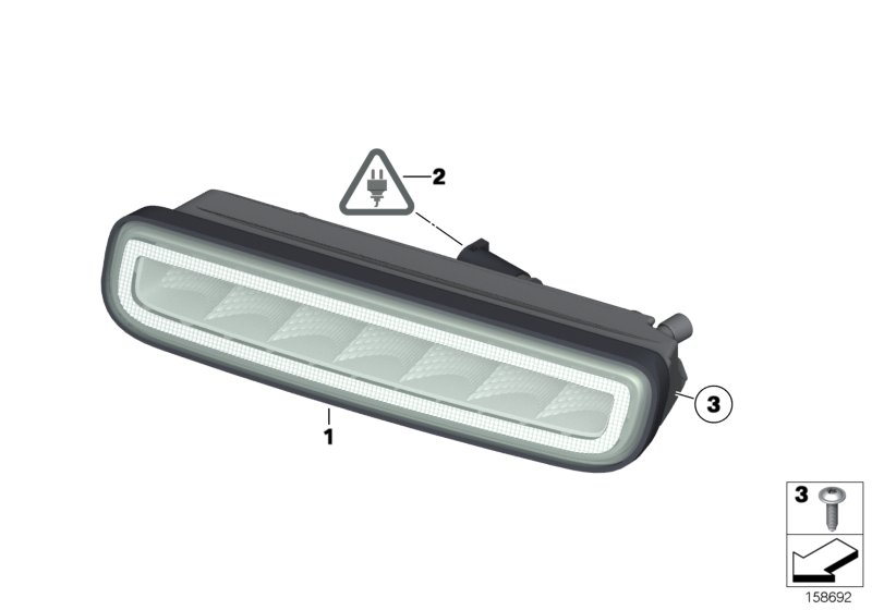 Комбинация передних фонарей для BMW RR1N Phantom N73 (схема запчастей)