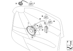 Аудиосистема Individual дверь Пд для BMW E60 530xd M57N2 (схема запасных частей)