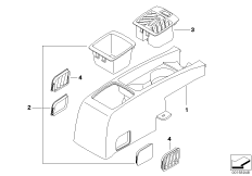 Сиденье Зд, центральная консоль для BMW E70N X5 M50dX N57X (схема запасных частей)
