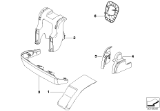 Накладки подушки заднего сиденья для BMW E70 X5 3.0d M57N2 (схема запасных частей)
