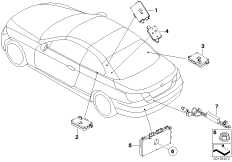 Детали антенного усилителя/сплиттер для BMW E93 325i N52N (схема запасных частей)