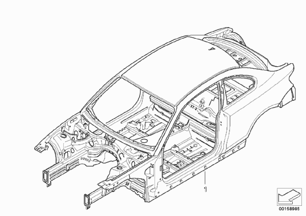 Каркас кузова для BMW E82 120i N43 (схема запчастей)