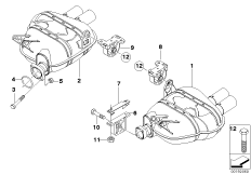 Система выпуска ОГ Зд для BMW E86 Z4 M3.2 S54 (схема запасных частей)