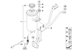 Масляный резервуар/детали/Dynamic Drive для BMW E65 730i N52 (схема запасных частей)