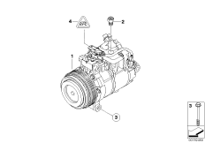 RP компрессор кондиционера для BMW E84 X1 18d N47 (схема запасных частей)