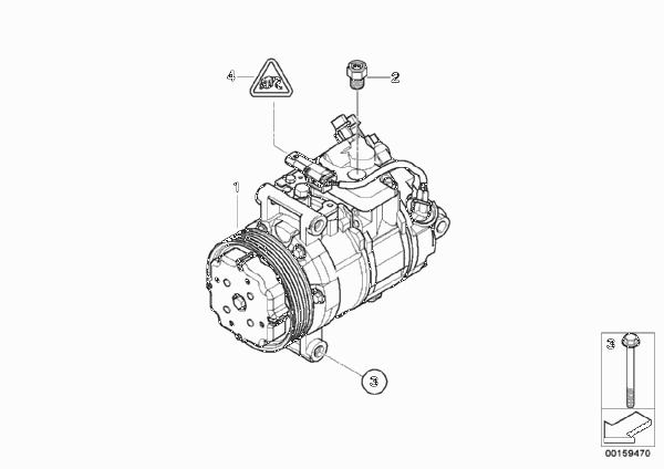 Compressore climatiz. - Ricambi Usati для BMW E61N 520d N47 (схема запчастей)