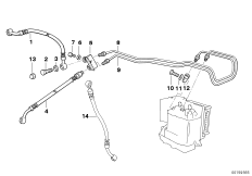 Трубопровод тормозного привода c ABS Пд для BMW 259E R 850 GS 95 (0403) 0 (схема запасных частей)