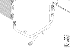 Водяной шланг подводящий/возвратный для BMW E93N 318i N43 (схема запасных частей)
