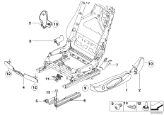 Сиденье Пд накладки сиденья для BMW E93 325i N53 (схема запасных частей)