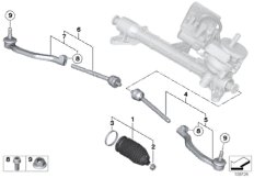 Рулевые тяги/тяги рулевой трапеции для BMW R55N Cooper SD N47N (схема запасных частей)