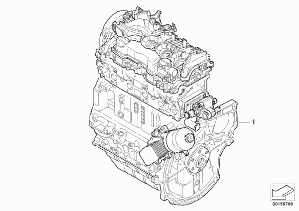 Силовой агрегат для BMW R55 Cooper d W16 (схема запчастей)