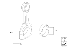 Шатун кривошипно-шатунного механизма для BMW R55 Cooper d W16 (схема запасных частей)