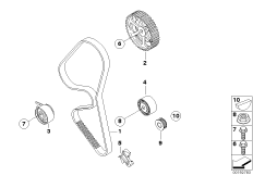 Зубчатый ремень механ.газораспределения для MINI R56 Cooper D W16 (схема запасных частей)