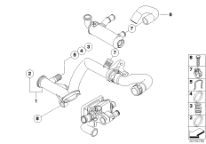 Водяной шланг системы охлаждения для MINI R56 Cooper D W16 (схема запасных частей)