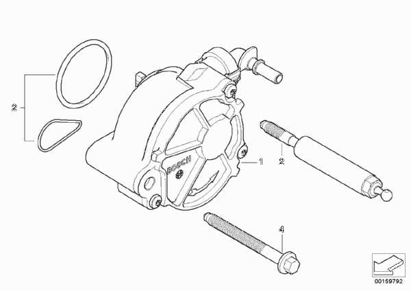 Вакуумный насос с трубопроводом для MINI R55 Cooper d W16 (схема запчастей)